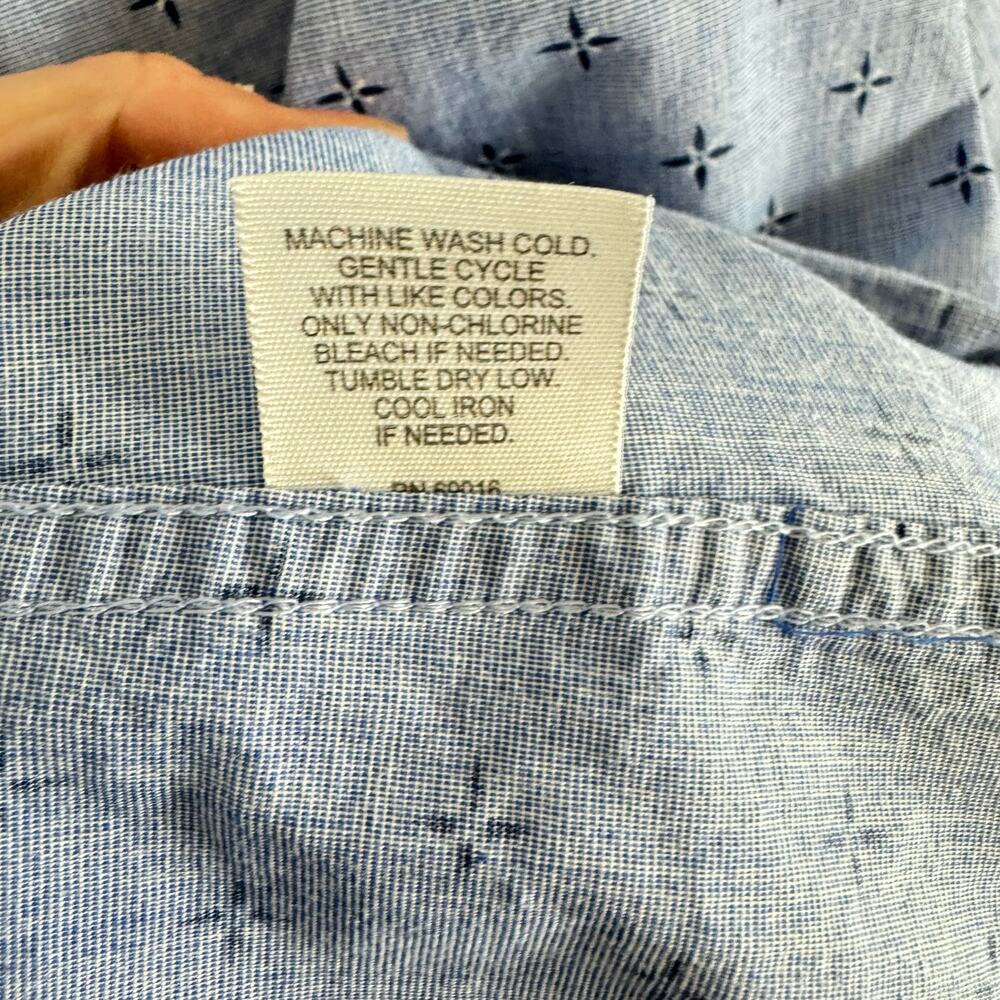 Le Tigre Blue Patterned Collared Long Sleeve Cott… - image 6